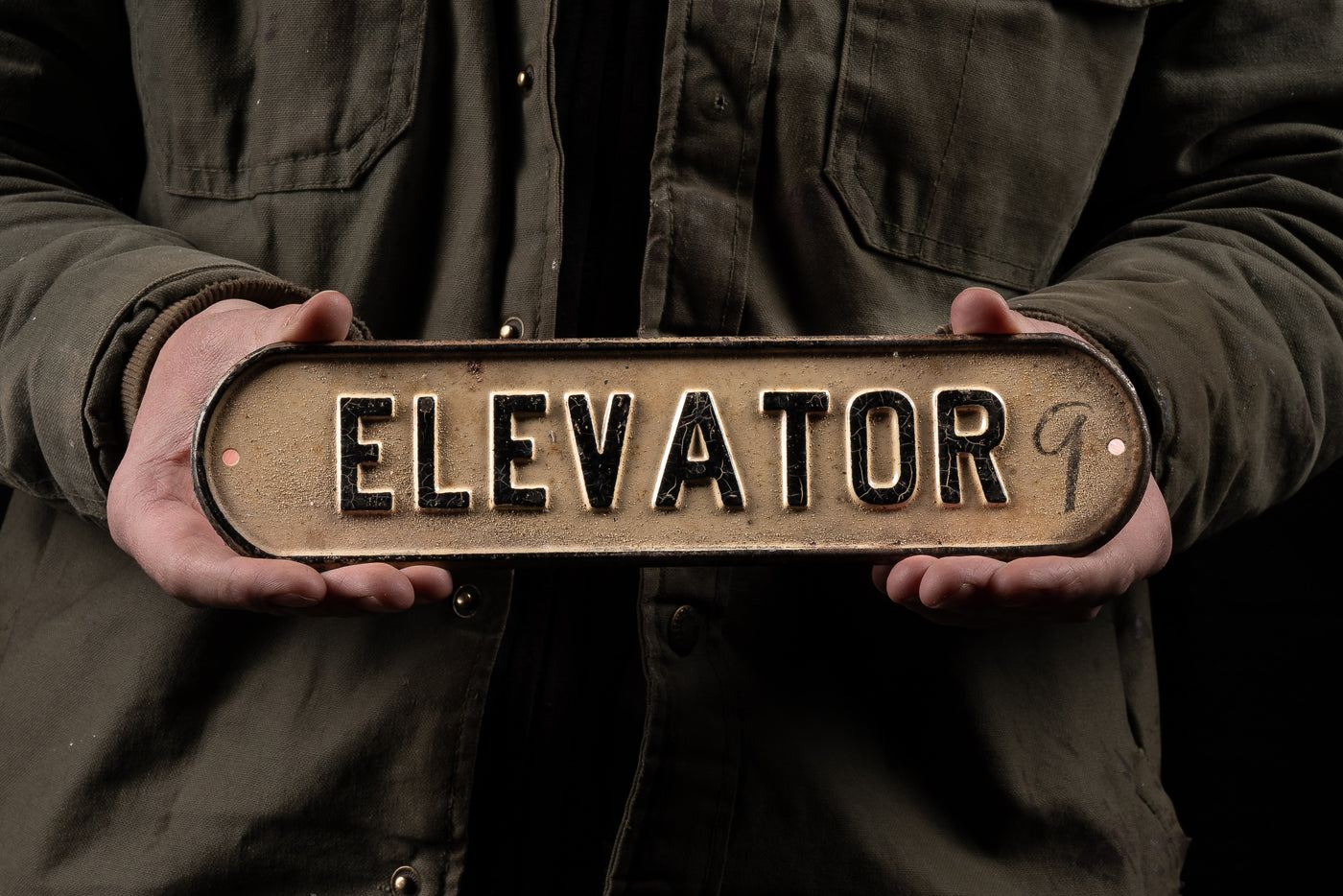 Vintage Tin Elevator Sign