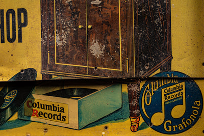 c. 1910s Columbia Records Tin Litho Sign
