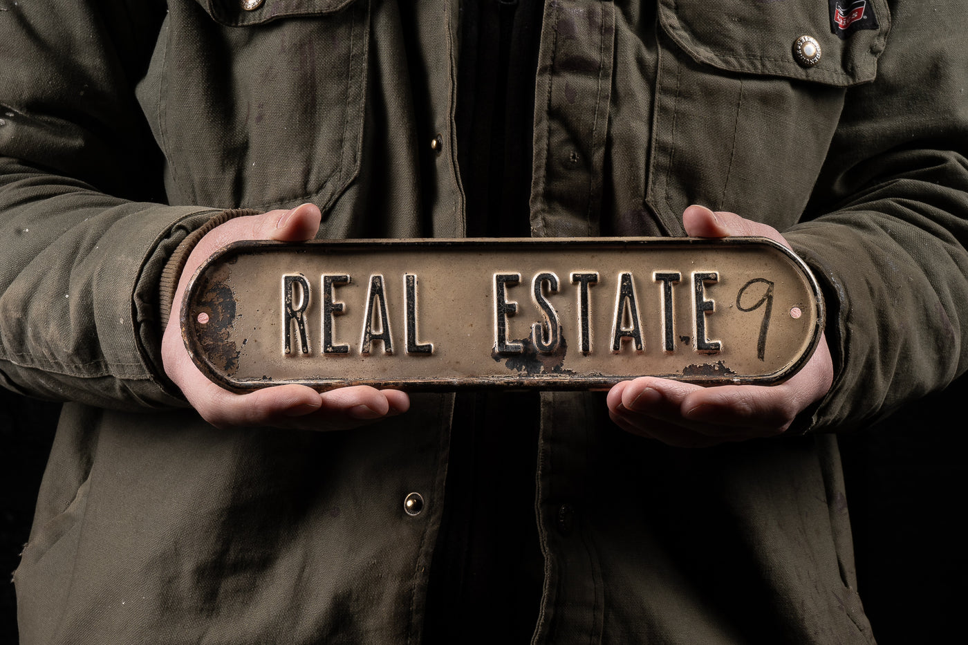 Vintage Tin Real Estate Sign
