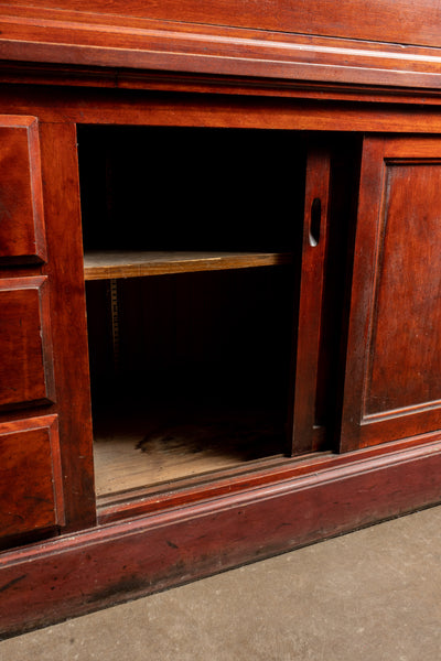 Extravagant Antique Cherry Mercantile Display Case