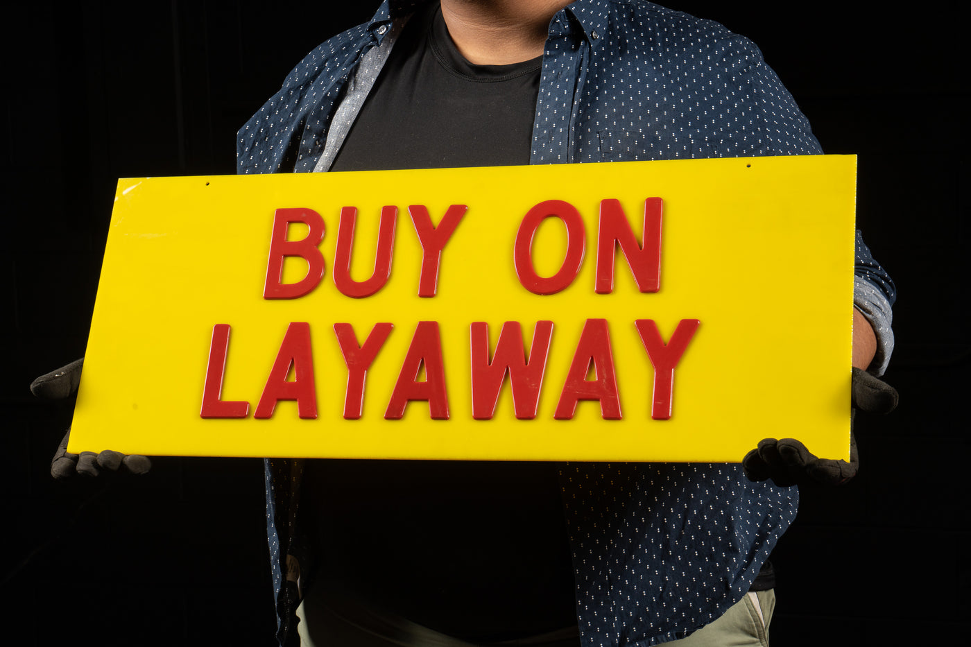 Vintage Acrylic Layaway Sign