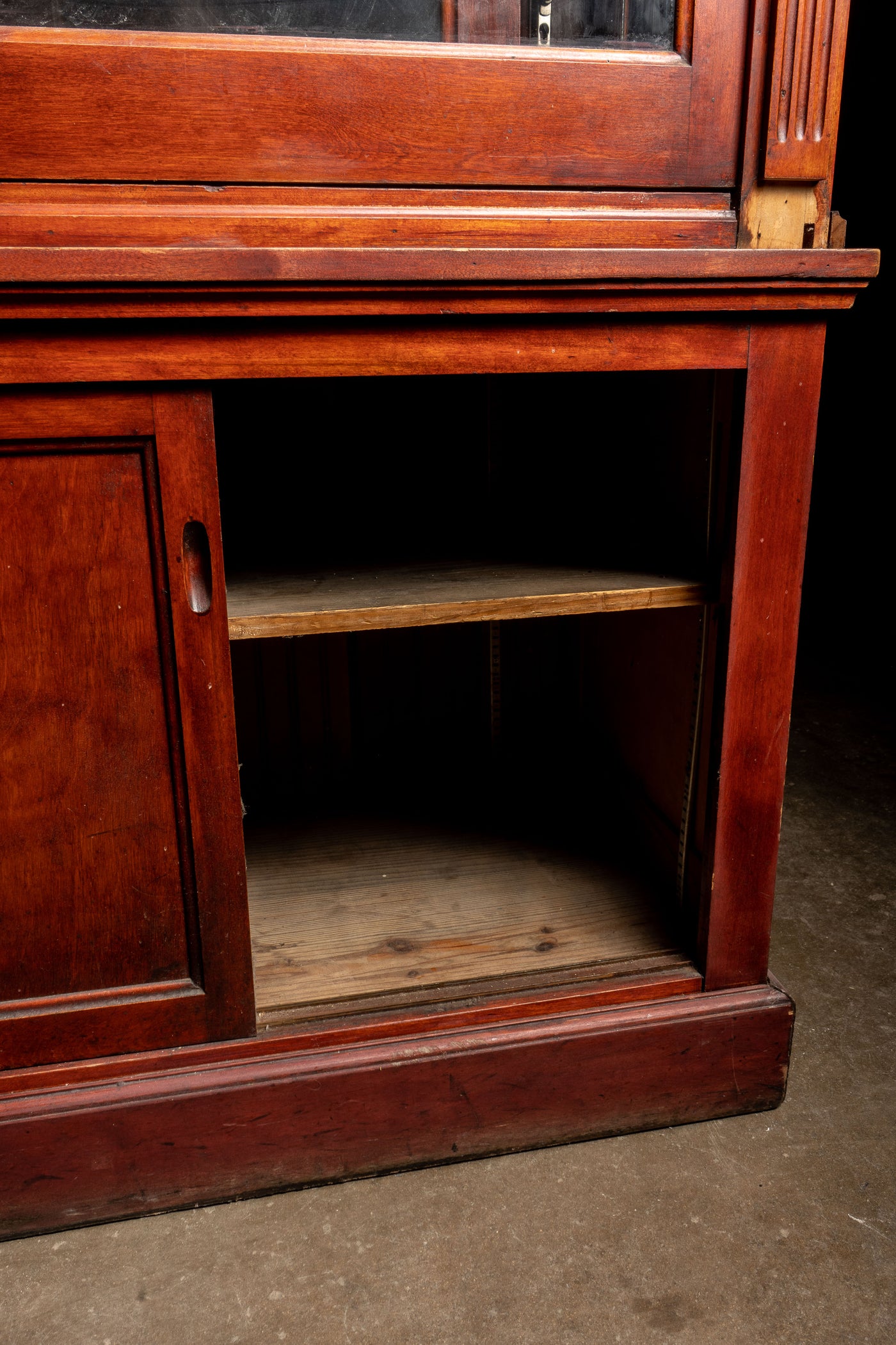 Extravagant Antique Cherry Mercantile Display Case