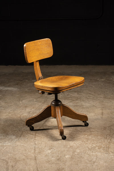 Antique Oak Banker's Chair