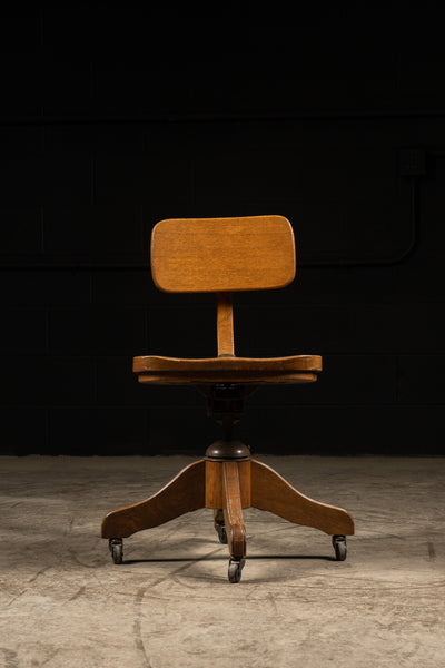 Antique Oak Banker's Chair