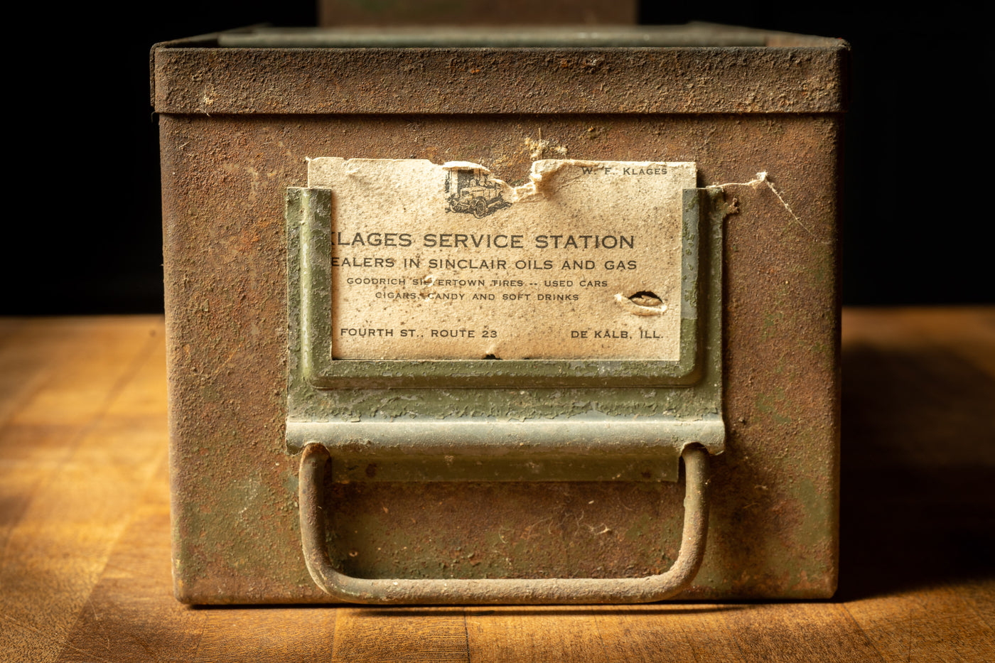 Antique Industrial Card Stacking File Drawer