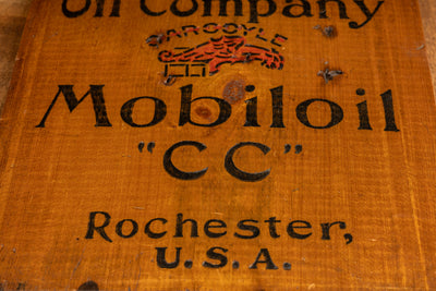 Antique MobilOil Can Crate Panel