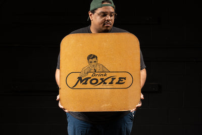 c. 1930s Moxie Soda Lapboard