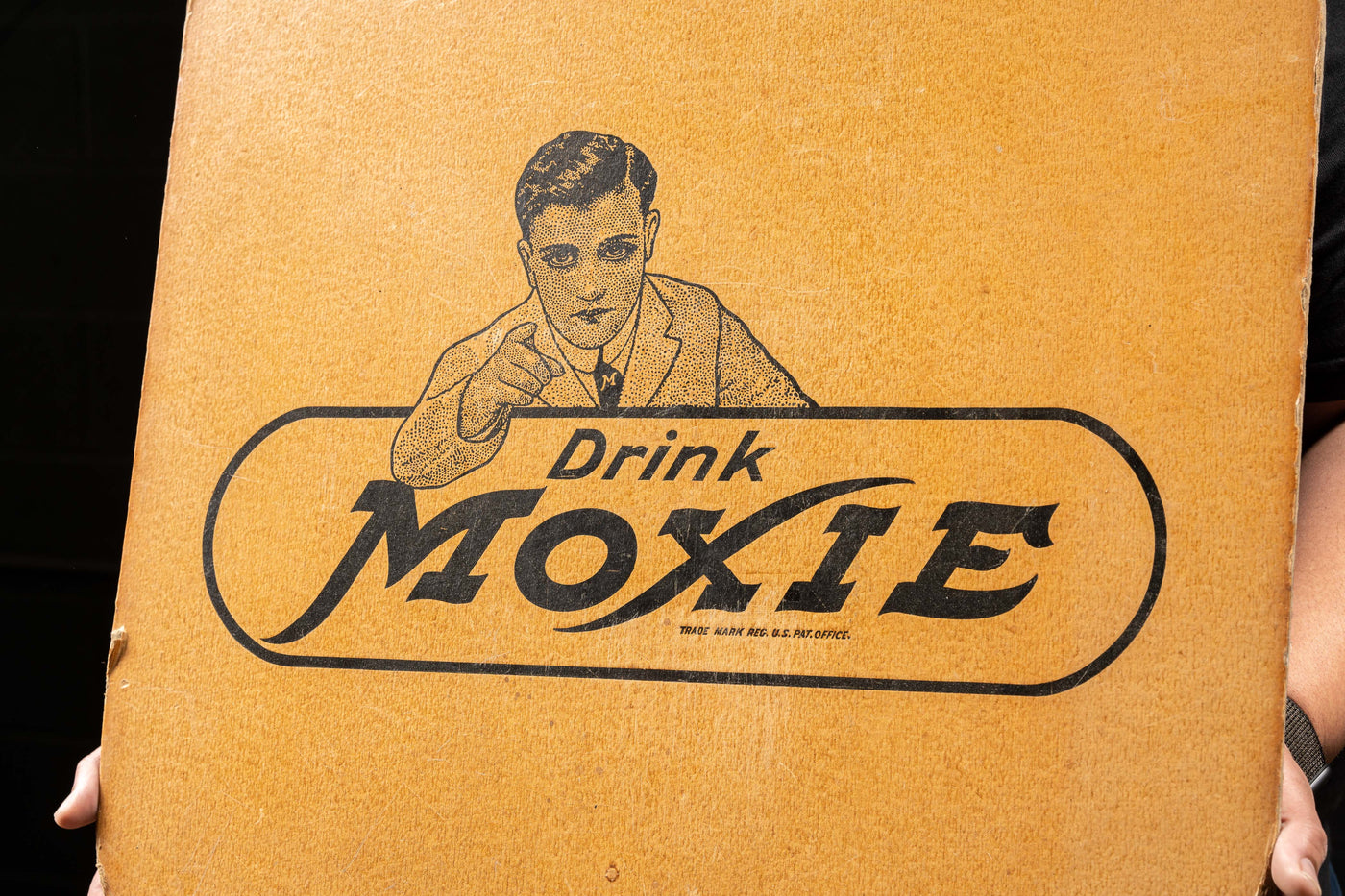 c. 1930s Moxie Soda Lapboard