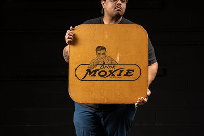 c. 1930s Moxie Soda Lapboard