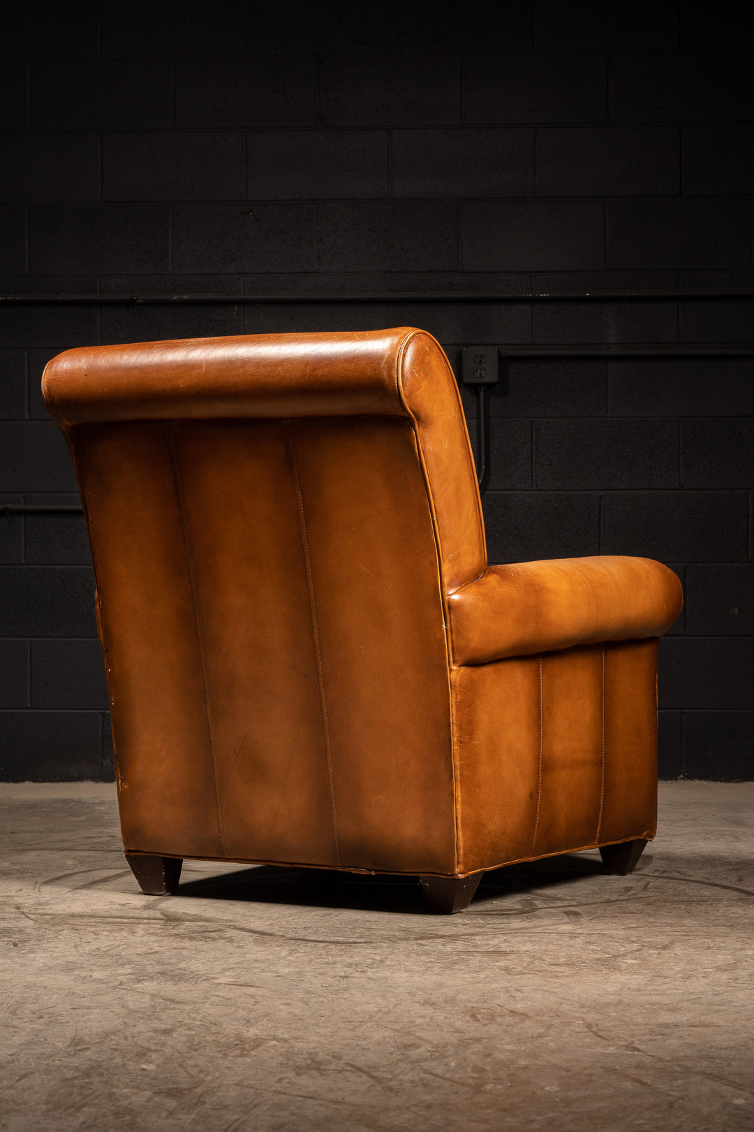 tobacco leather armchairs Contemporary Tobacco-Colored Leather Club Chair and Ottoman – Industrial  Artifacts