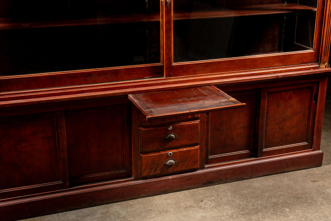 Extravagant Antique Cherry Mercantile Display Case