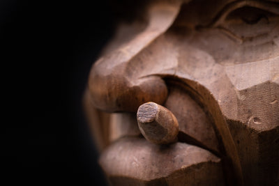 Vintage Carved Wooden Figural Mug