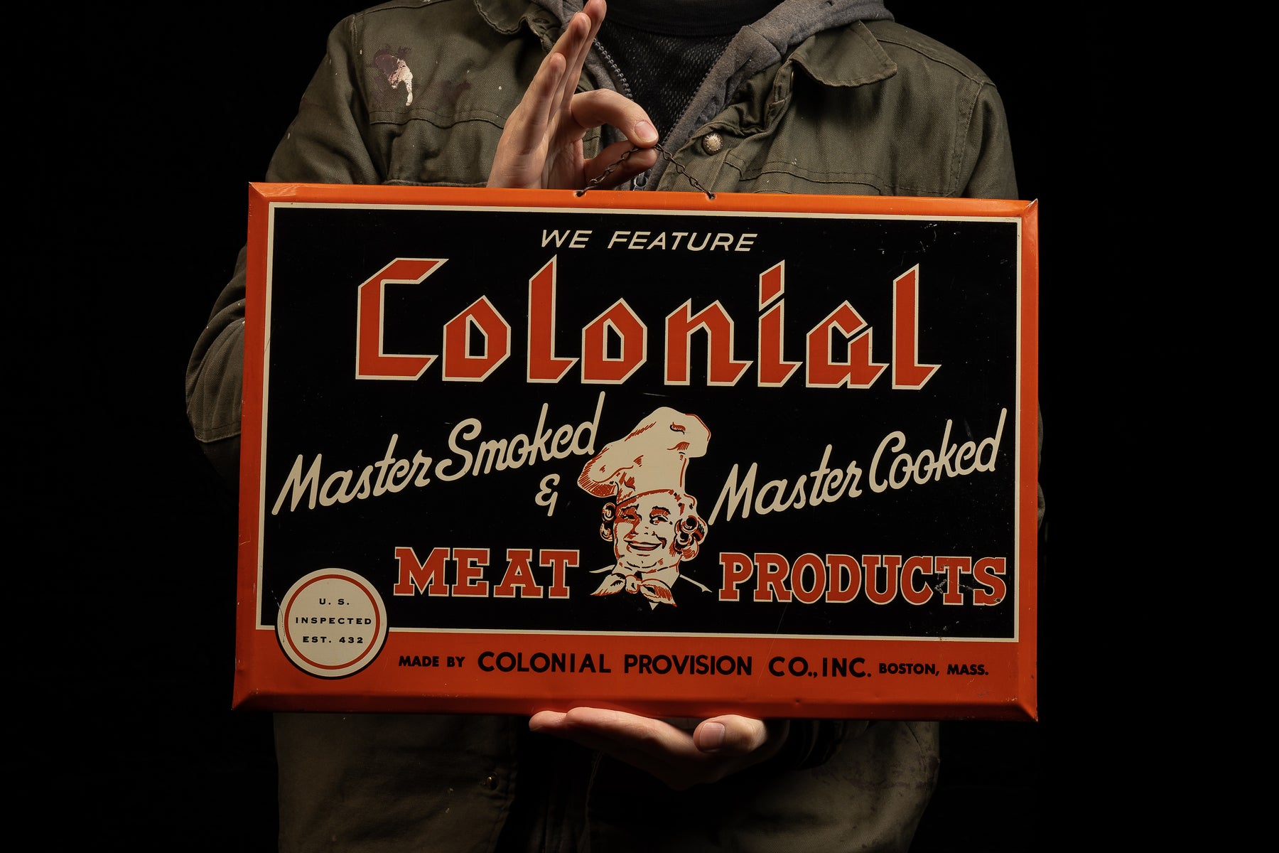 Colonial Meat Colonial Meat Products Mercantile Sign – Industrial Artifacts