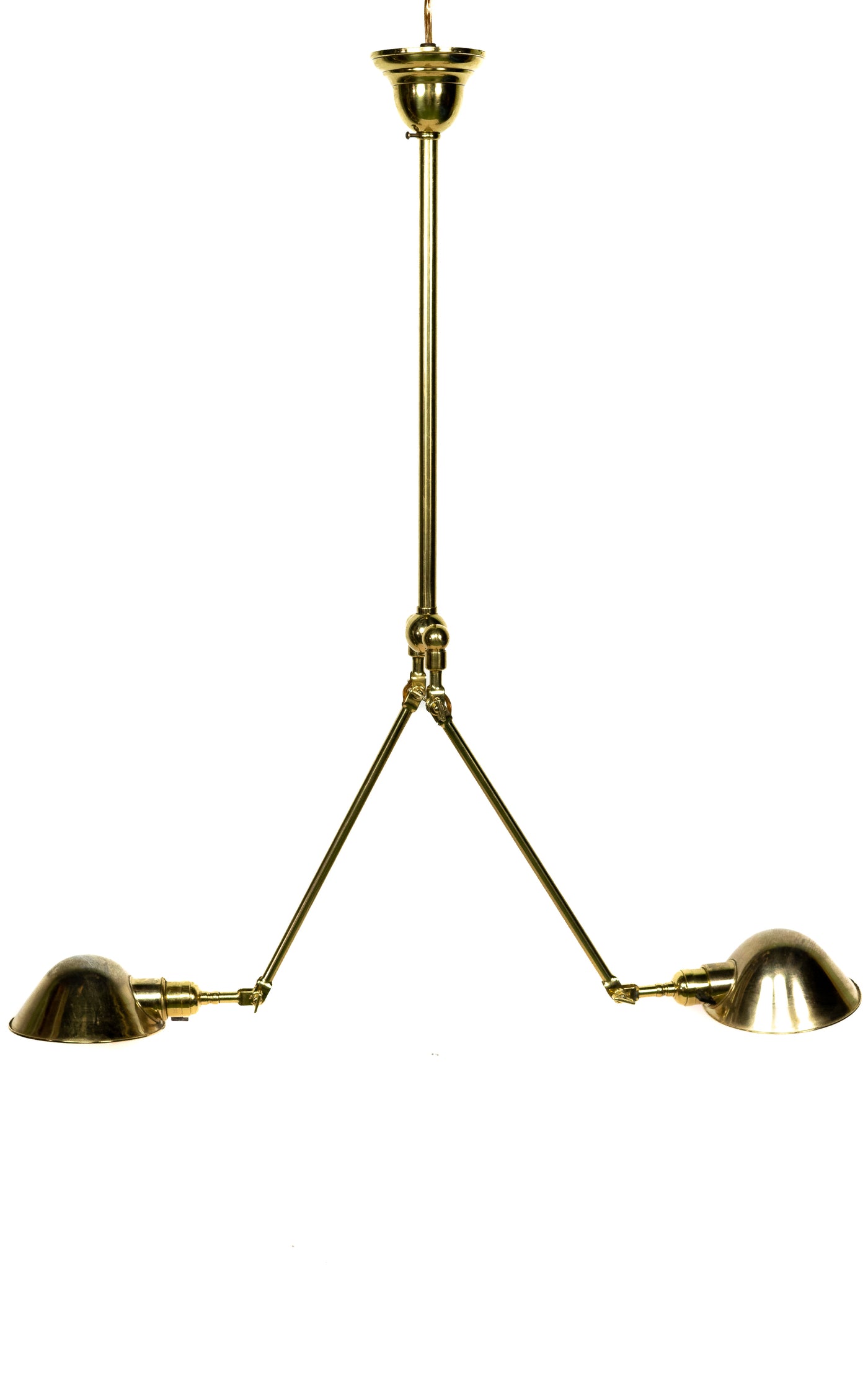 C. 1920 RARE Faries Articulating Double Arm Ceiling Lamp