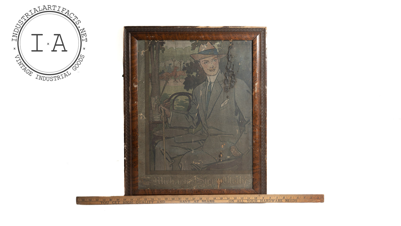 Late 19th Century Framed Cardboard Lithographic Menswear Sign