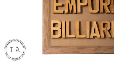 Vintage Handmade Gun And Billiards Room Sign