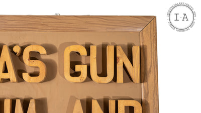 Vintage Handmade Gun And Billiards Room Sign