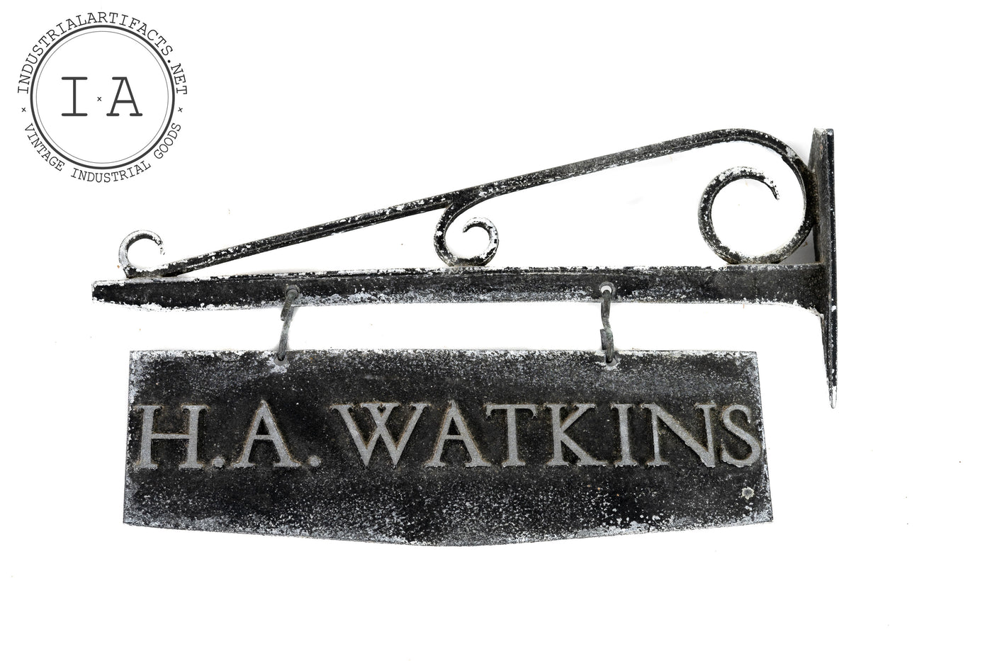 c. Early 1900s Double Sided Metal Watkins Flange Sign
