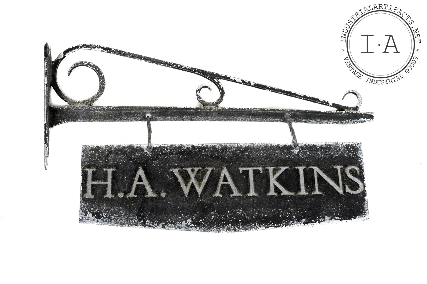 c. Early 1900s Double Sided Metal Watkins Flange Sign