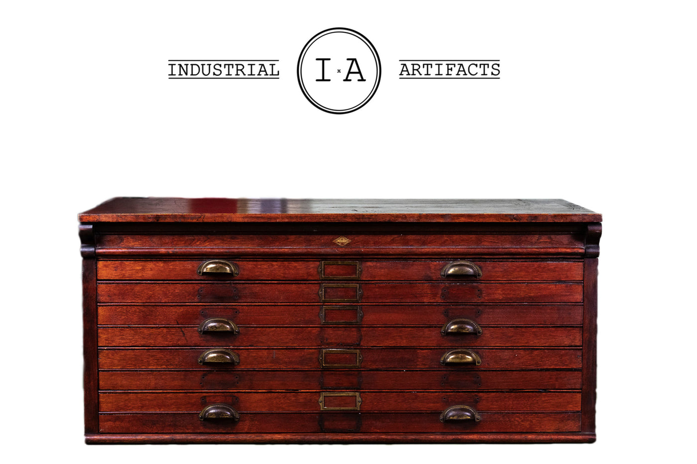 C. 1910 Wooden Flat File by Hamilton Mfg. Co.