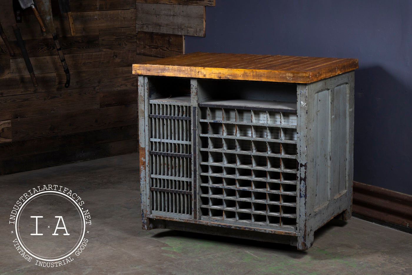 Antique Hamilton Flat File Printers Cabinet