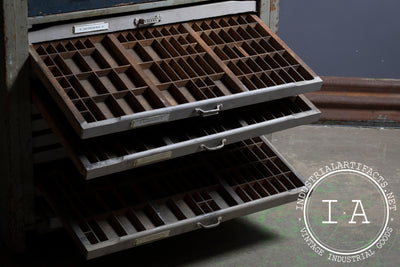 Antique Hamilton Flat File Printers Cabinet