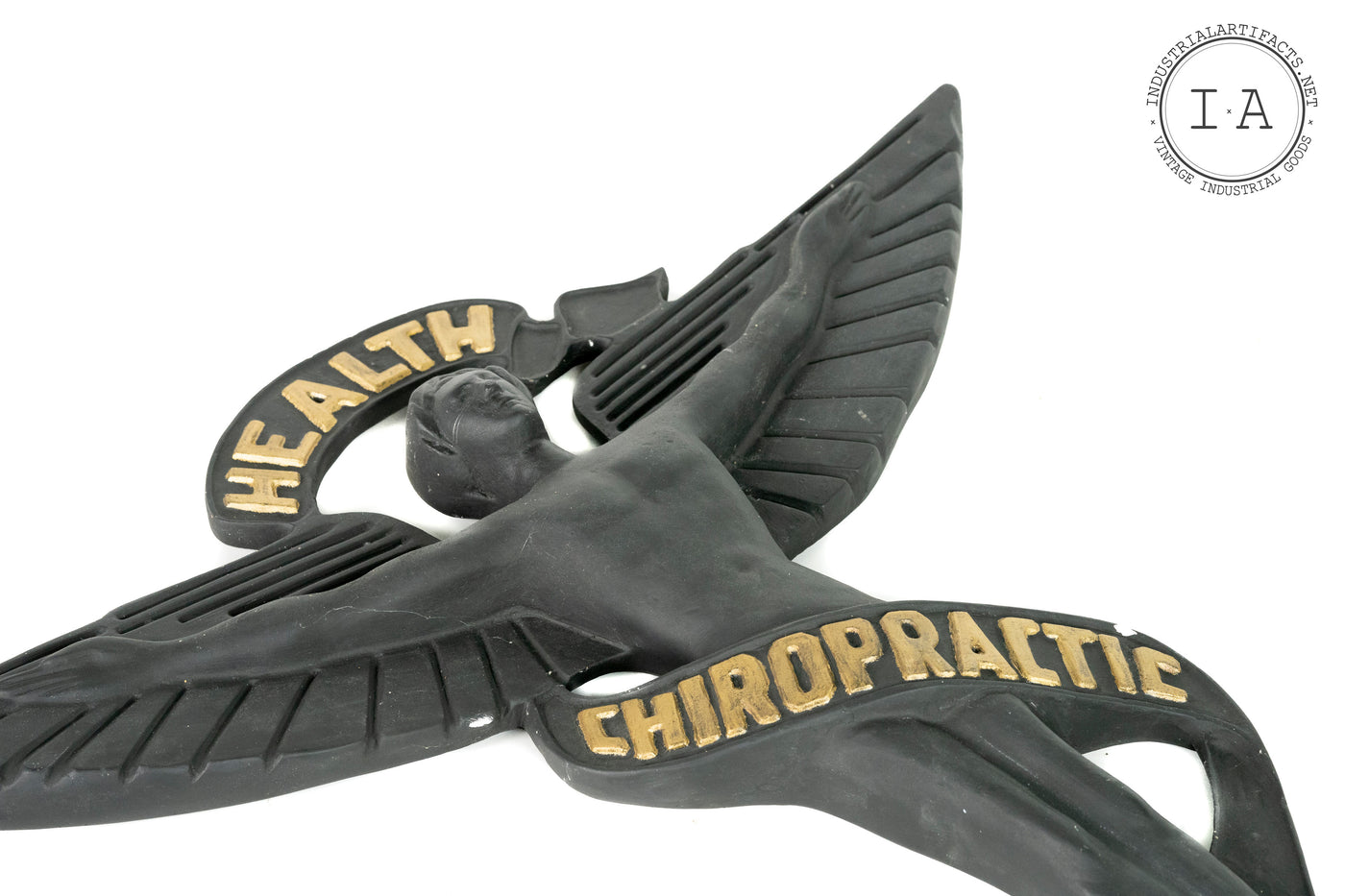 Vintage Plaster Chiropractic Health Medical Figural Sign