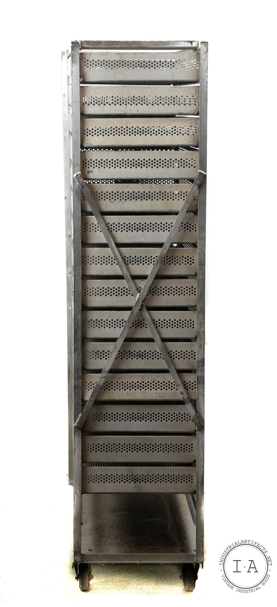 C. 1940 15 Drawer Aluminum Incubator Cabinet