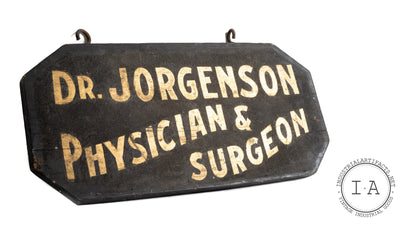 Early American Double Sided Smaltz Painted Wooden Medical Sign