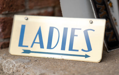 Antique Lucite Art Deco Ladies Restroom Sign