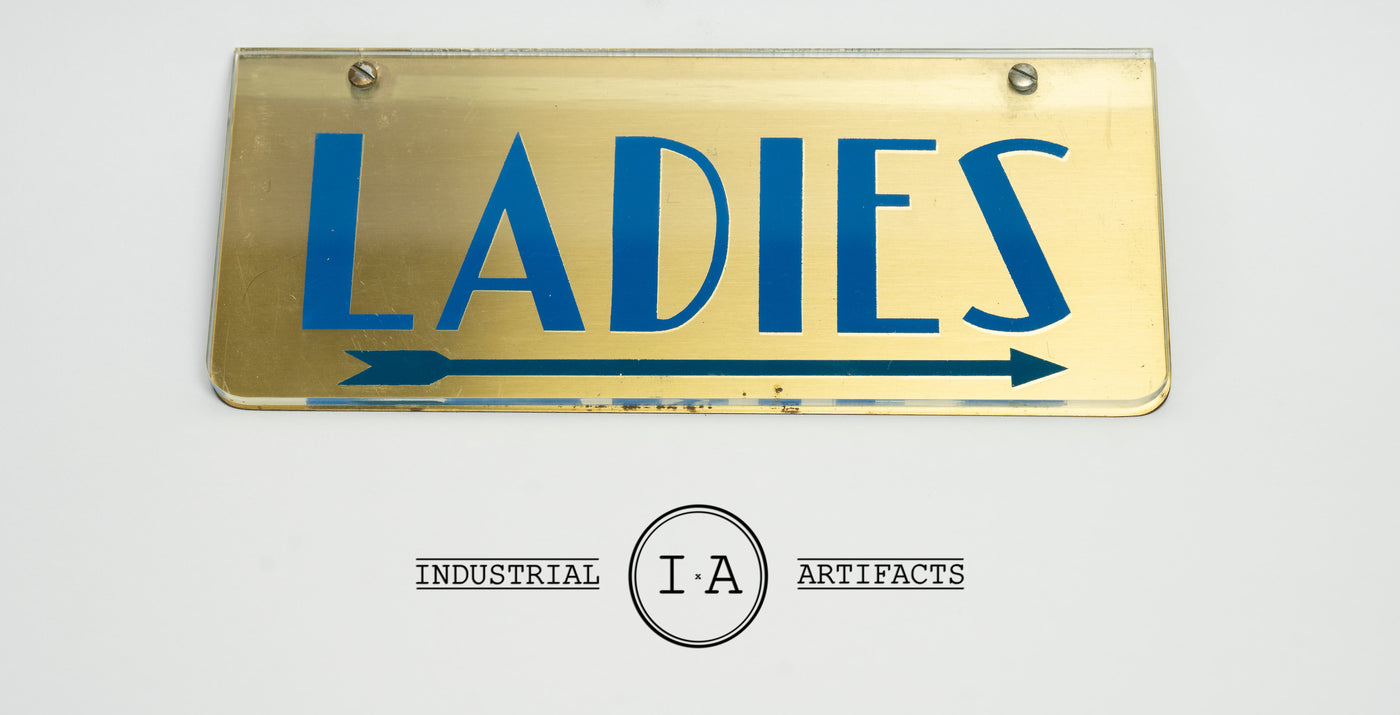 Antique Lucite Art Deco Ladies Restroom Sign
