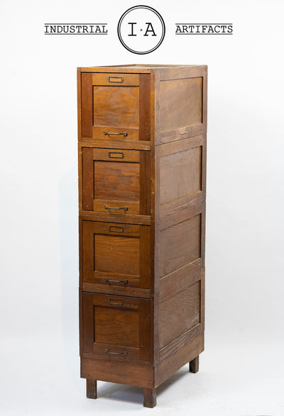 Antique Modular Wooden File Cabinet