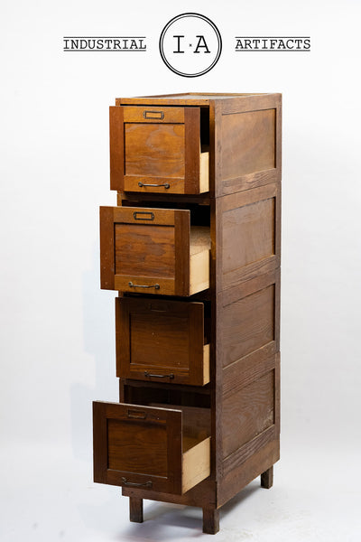 Antique Modular Wooden File Cabinet