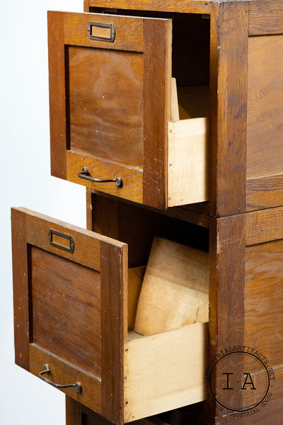 Antique Modular Wooden File Cabinet