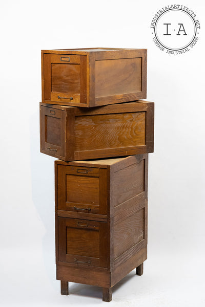 Antique Modular Wooden File Cabinet