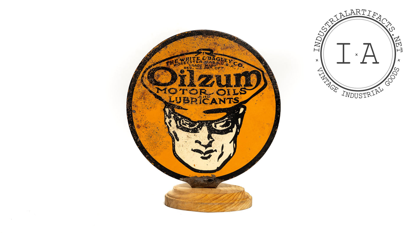 Original Oilzum Motor Oil Lubester Paddle Sign