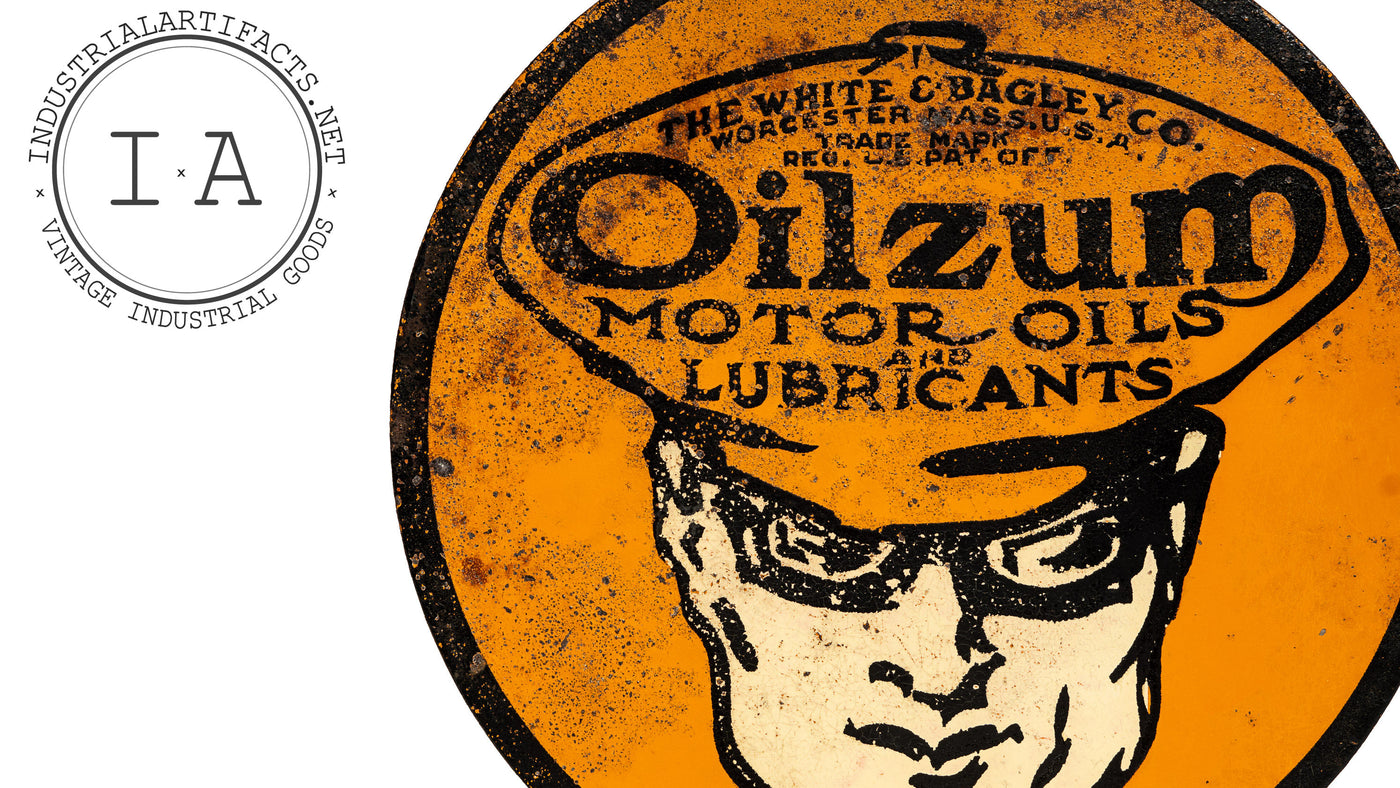 Original Oilzum Motor Oil Lubester Paddle Sign