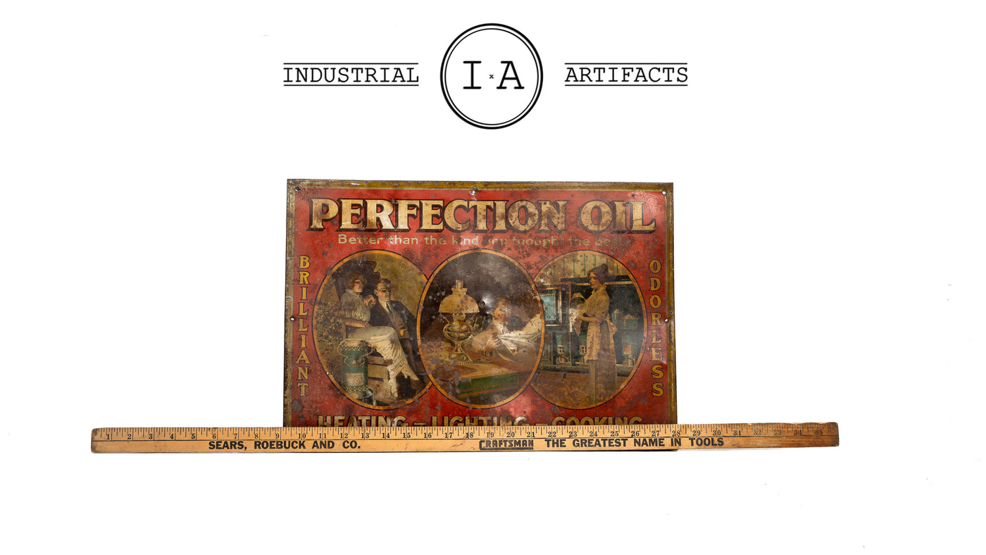 C. 1920 Perfection Oil Tin Sign
