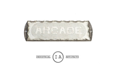 Antique Scalloped Glass Foil Back Arcade Sign