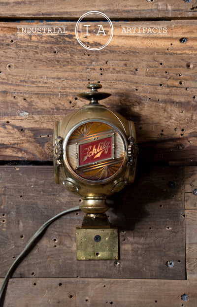Vintage Schlitz Beer Cupholder and Wall Sconce Set