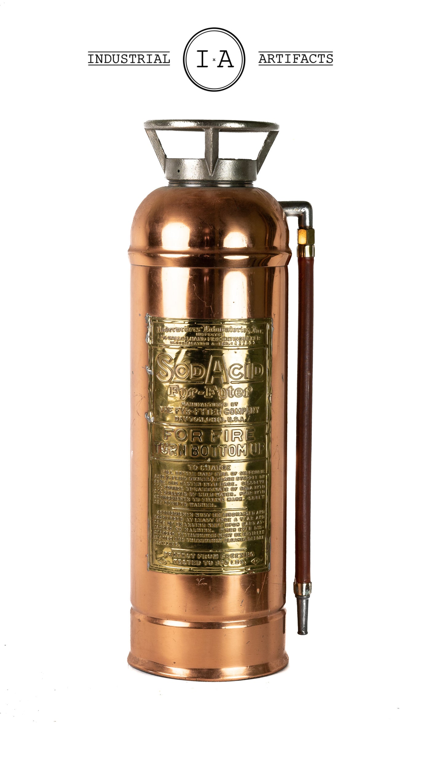 C. 1930 Industrial Brass Fire Extinguisher