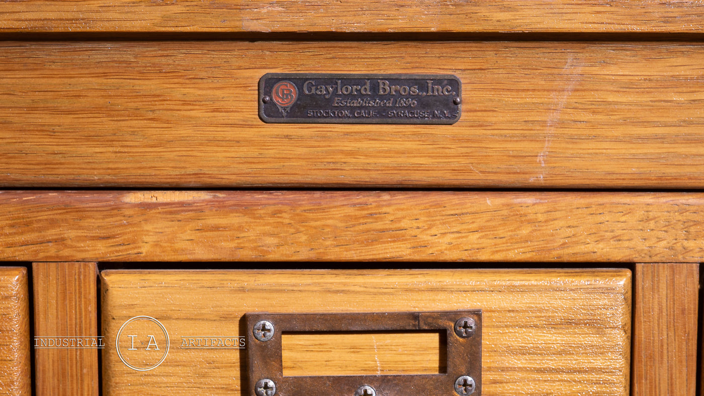 Antique Standing Librarian Card Catalogue With Writing Desks By Gaylord Bros.