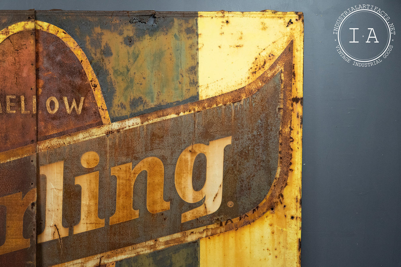 Huge Antique Sterling Beer Two Piece Metal Sign