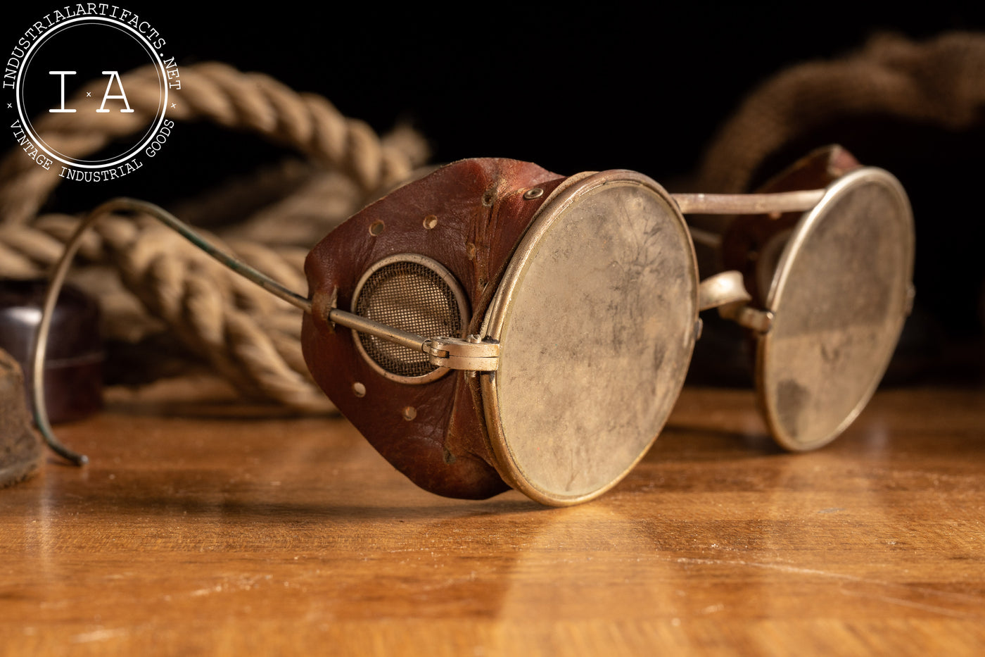 1800s Leather Aviation Goggles