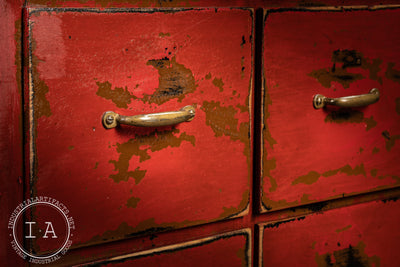 Vintage Chippy Paint Red Cabinet