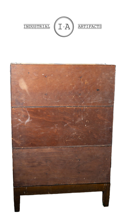 Early 20th Century Industrial Flat File Parts Cabinet