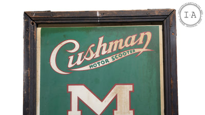 Antique Cushman Motor Scooter Framed Sign