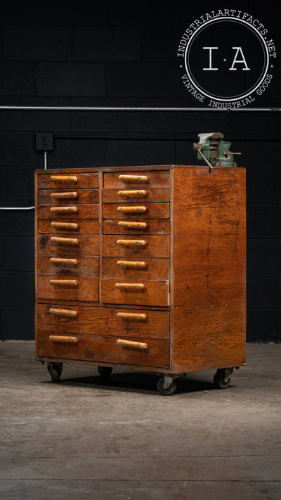 Vintage Machinist Cabinet With Bench Vise