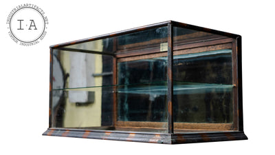 Antique Japanned Copper Display Case With Original Glass