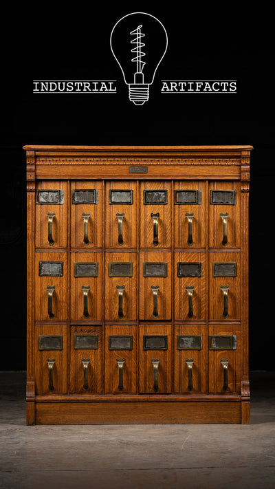 Antique 18 Drawer Ledger Cabinet